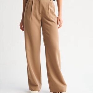 Abercrombie & Fitch Sloane Tailored Wide Leg Pant, Brown, size 4 Long